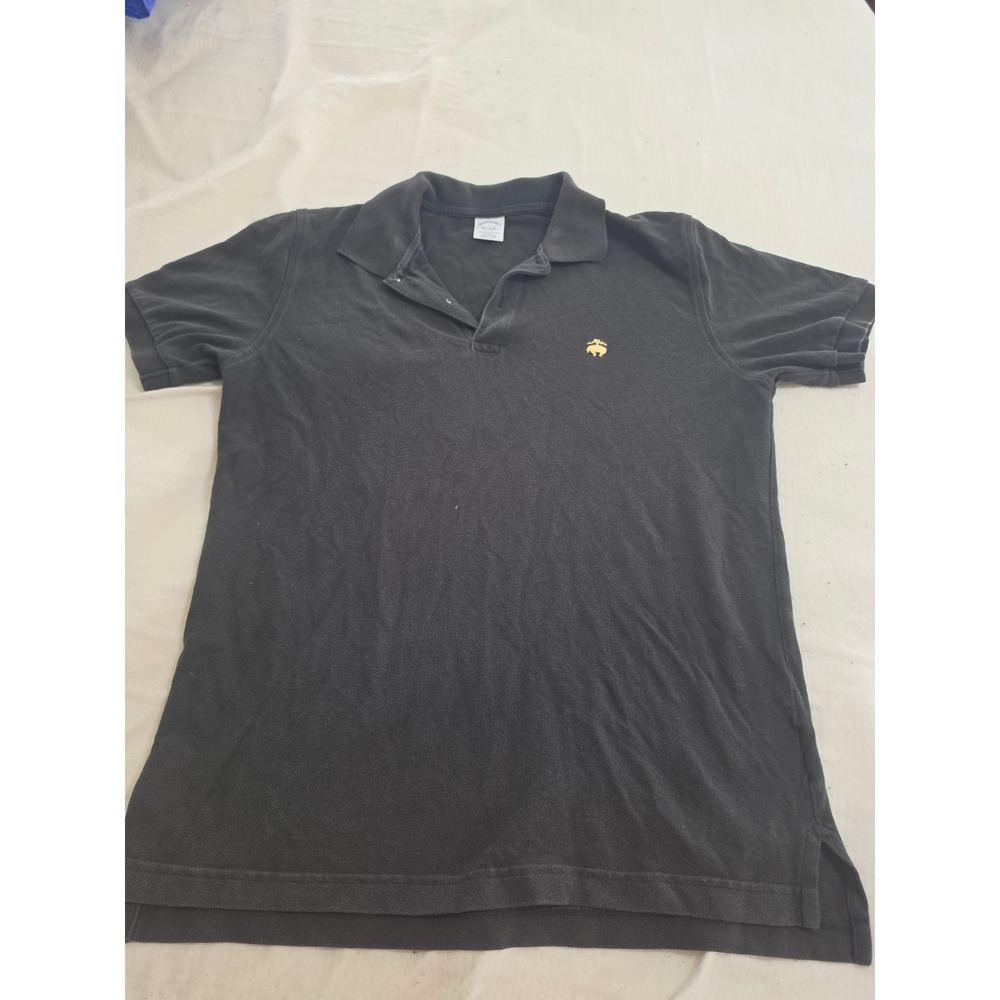 Brooks‎ Brothers Performance Polo Shirt Mens Large Slim Fit Black Pique Cotton